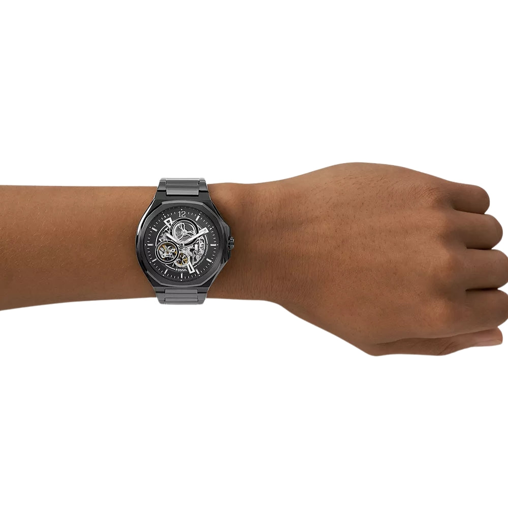 Fossil Evanston Automatic Black Skeleton Dial Men's Watch | BQ2621