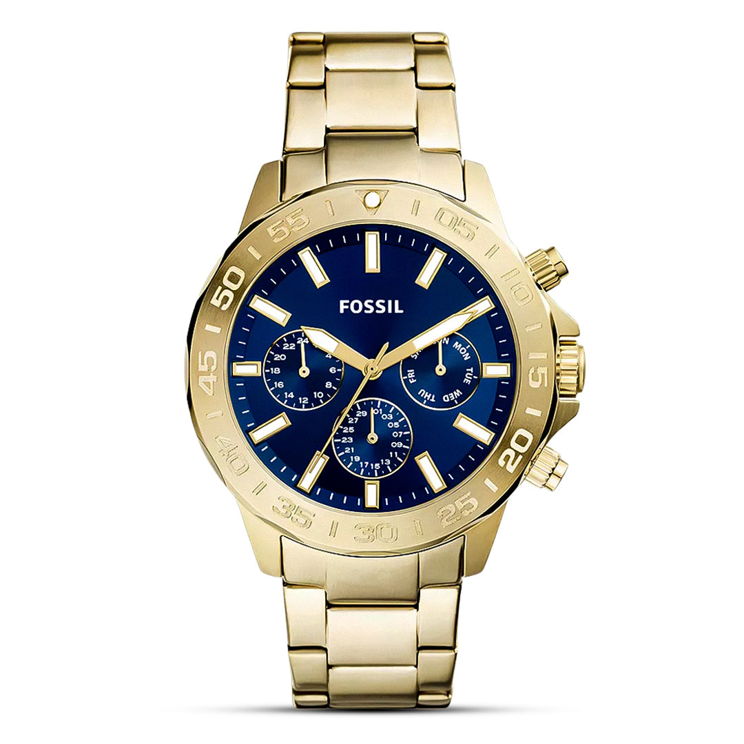 Fossil Bannon Multifunction Gold Tone Dark Blue Dial Watch| BQ2706