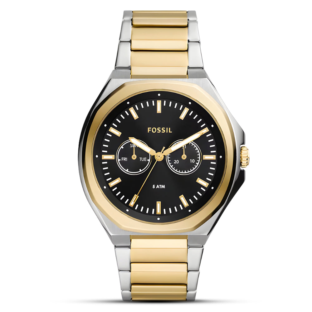 Fossil Multifunction Two Tone Black Dial Men's Watch | BQ2752 