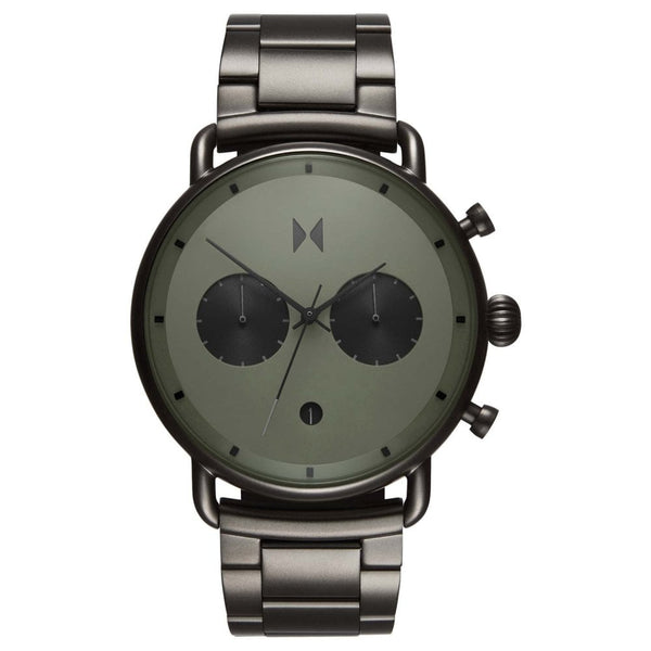 MVMT Blacktop Green Dial Gunmetal Strap Watch BT01-OLGU