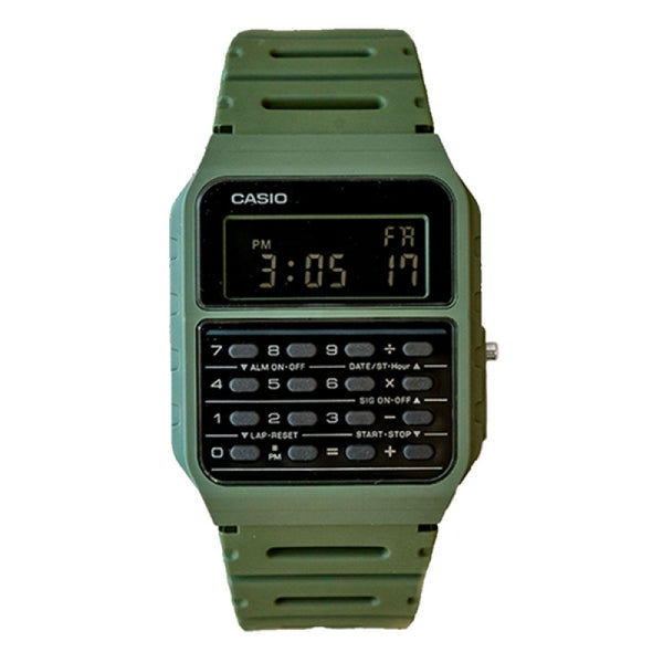 Casio Vintage Green Digital Calculator Watch CA-53WF-3BDF