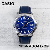 Casio Casual Blue Leather Band Men's Watch| MTP-V004L-2B