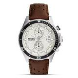 Fossil Wakefield Eggshell Dial Brown Men's Watch | CH2943