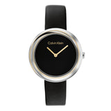 Calvin Klein Twisted Round Black Dial Ladies Watch | 25200093