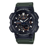 Casio Sports Dual Time Olive Fibre Belt Watch | AEQ-110W-3AV