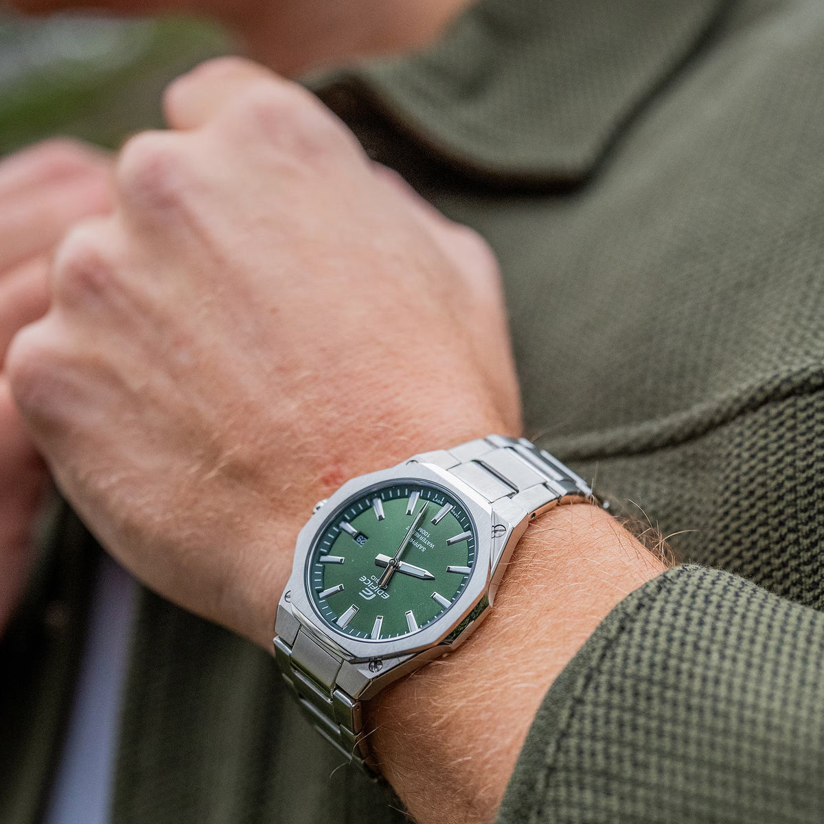 Casio Edifice 3-Hand Green Dial Men's Watch| EFR-S108D-3AVUDF