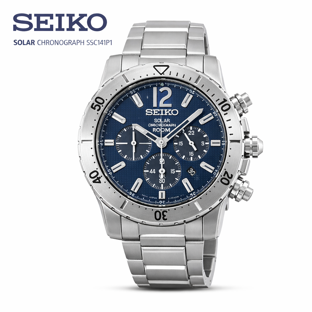 Seiko Solar Chronograph Blue Dial Men’s Watch| SSC221P1
