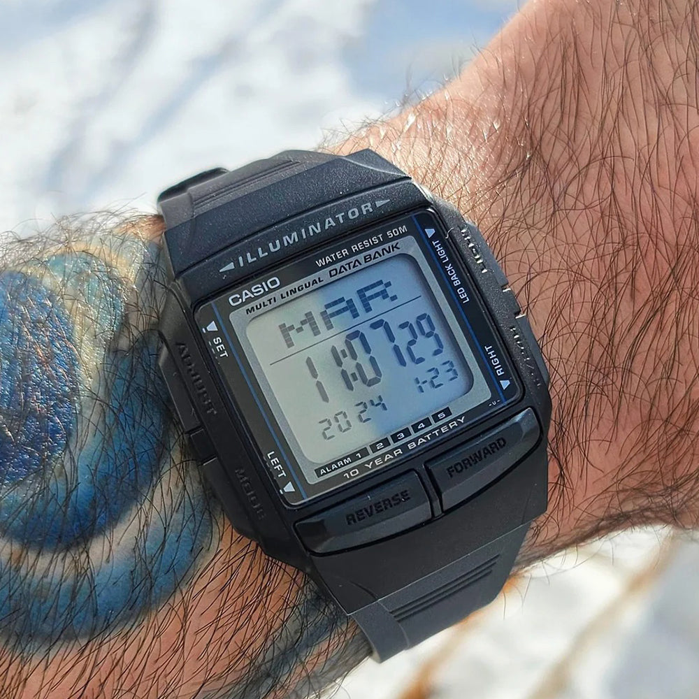 Casio Vintage Digital Data Bank Resin Strap Watch DB-36-1AVDF