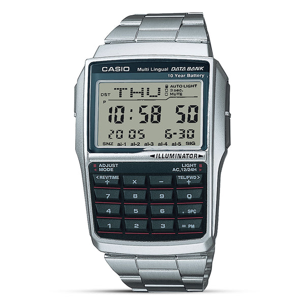 Casio Classic Data Bank Calculator Stainless Steel  Watch| DBC-32D-1ADF