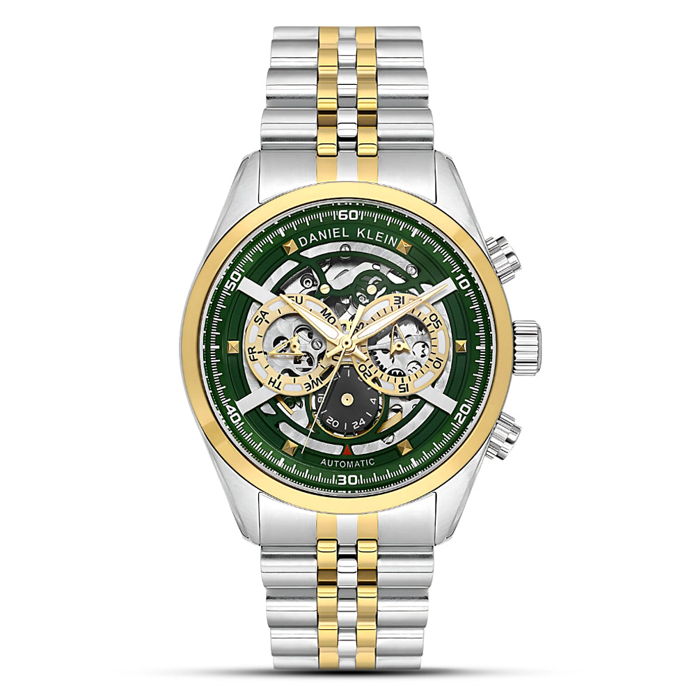 Daniel Klein Automatic Skeleton Green Dial Men's Watch | DK.1.14093-4