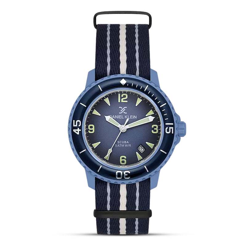 Daniel Klein Bioceramic Blue Dial Nylon Band Men's Watch | DK.4.19730-2