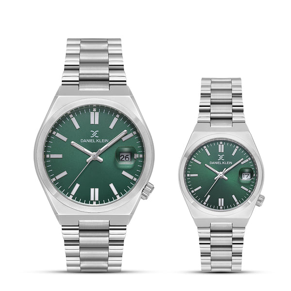 Daniel Klein Sea Green Dial Couple Watch | DK.1.13861-5 & DK.1.13862-6