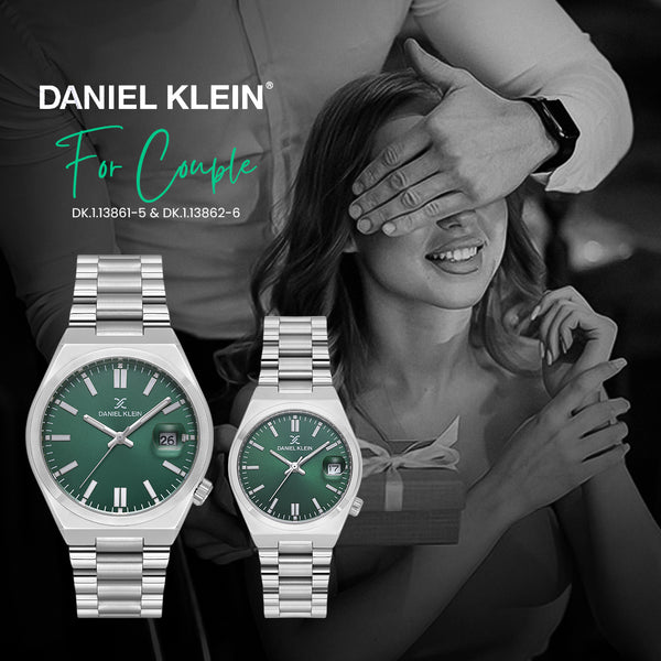 Daniel Klein Sea Green Dial Couple Watch | DK.1.13861-5 & DK.1.13862-6