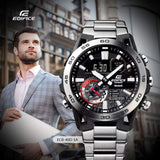 Casio Edifice Sospensione Black Dial Stainless Steel Watch| ECB-40D-1ADF