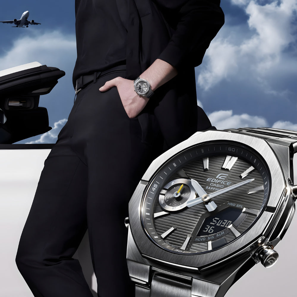 CASIO EDIFICE Grey DIAL MEN'S WATCH | ECB-S10D-8ADF