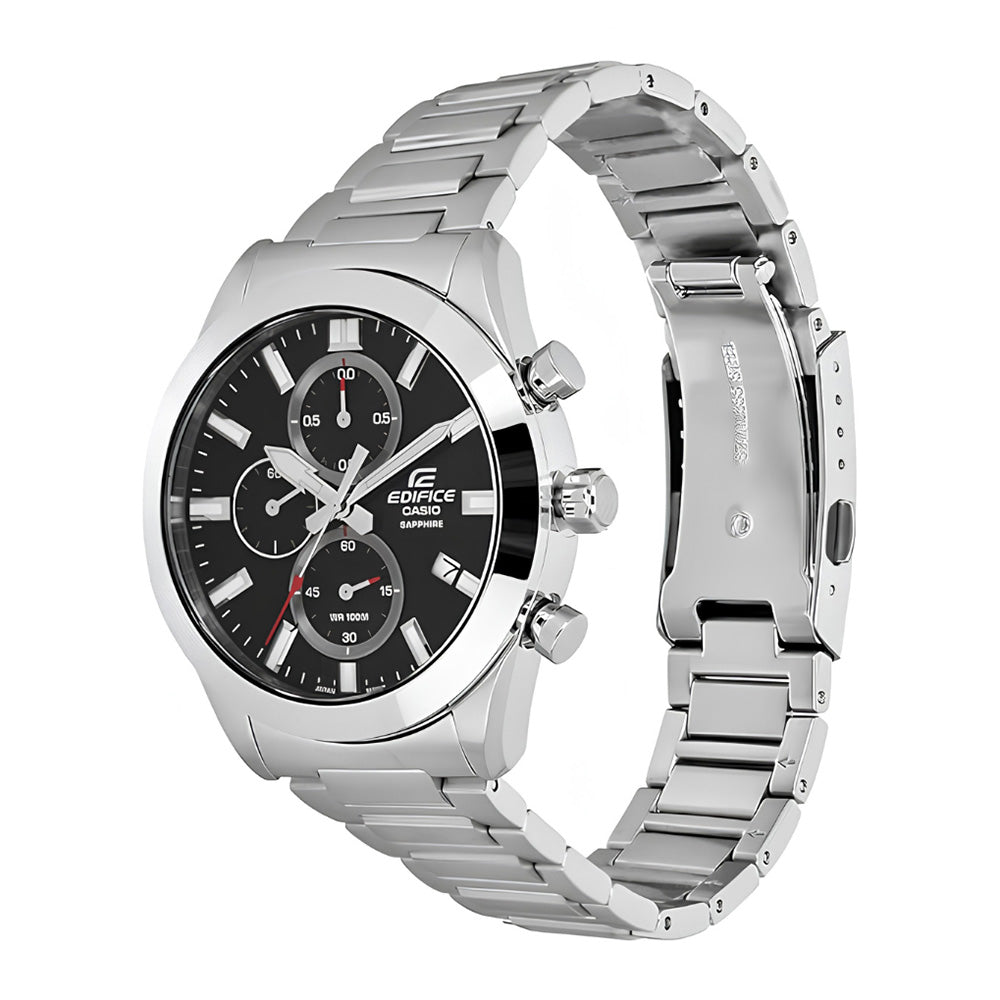 CASIO EDIFICE BLACK DIAL CHRONOGRAPH WATCH | EFB-710D-1AVUDF