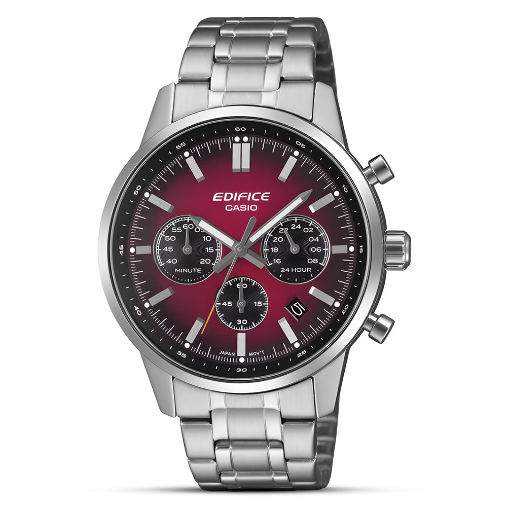 Casio Edifice Chronograph Maroon Dial Watch | EFR-575D-4ADF