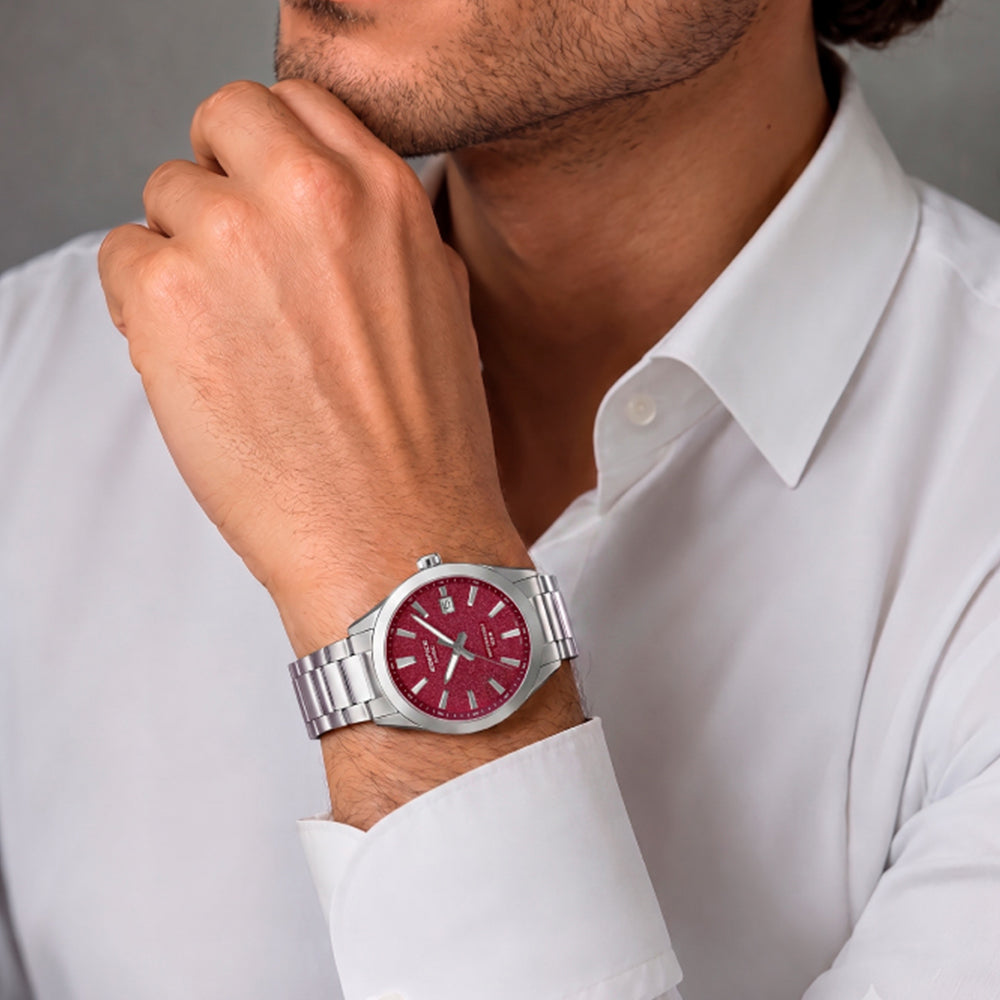 CASIO EDIFICE ANALOG MAROON DIAL MEN'S WATCH | EFV-160D-4AVDF