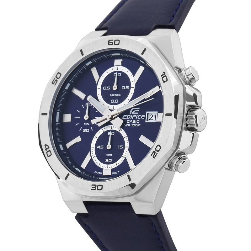 Casio Men's Edifice Chronograph Stainless Steel Watch with Blue Dial -  EFB700D-2AV 