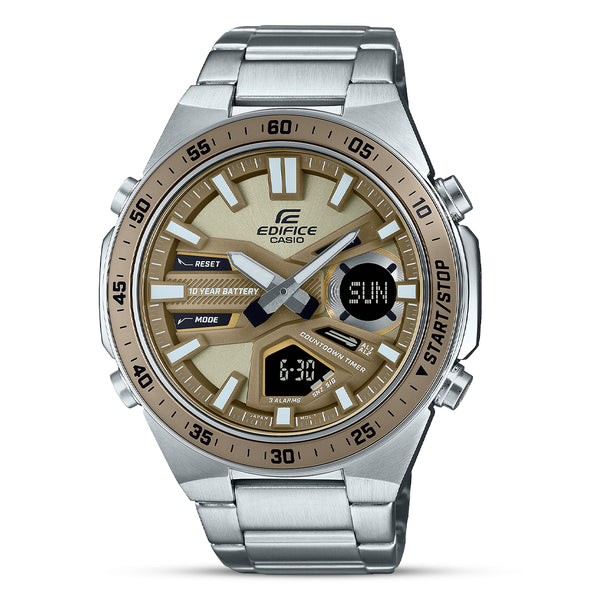 Casio Edifice Digital-Analogue Yellow Dial Men's Watch| EFV-C110D-5ADF