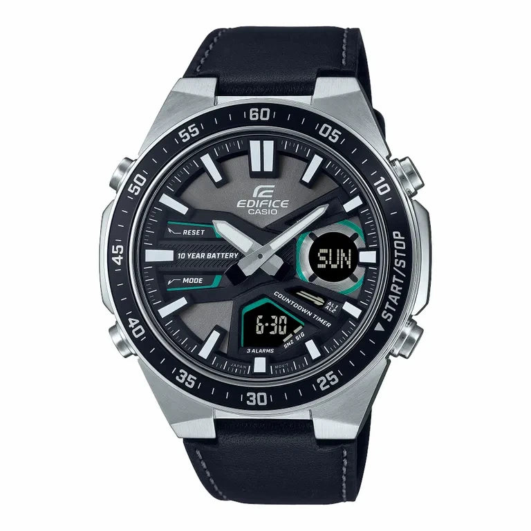 Casio Edifice Analog-Digital Leather Strap Men's Watch EFV-C110L-1AVDF