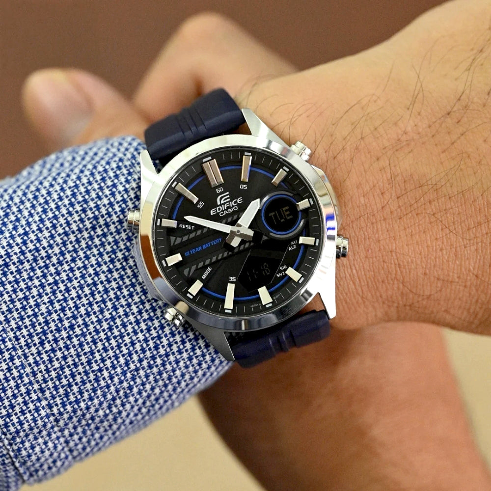 Casio Edifice Blue Resin Strap Men Watch EFV-C120P-1A2DF