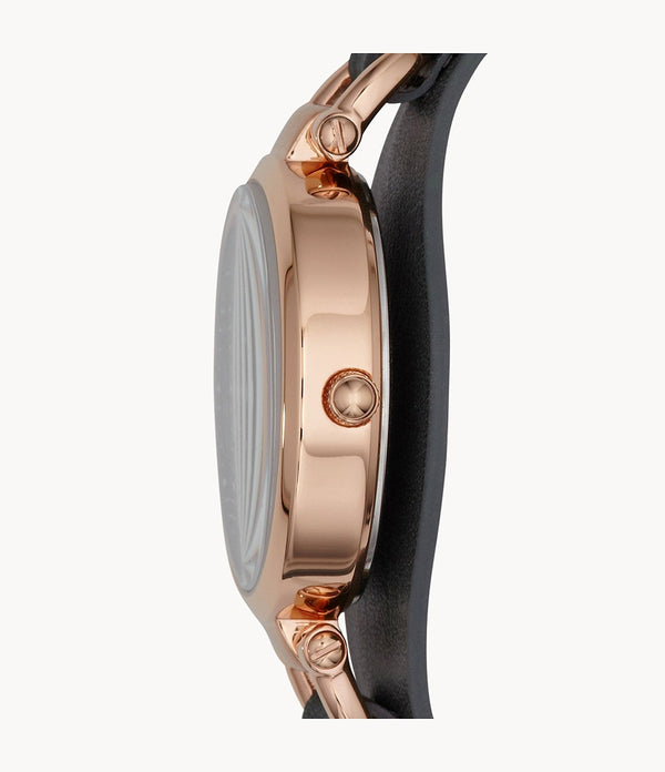 Fossil Georgia Smoke Leather Women Watch ES3077