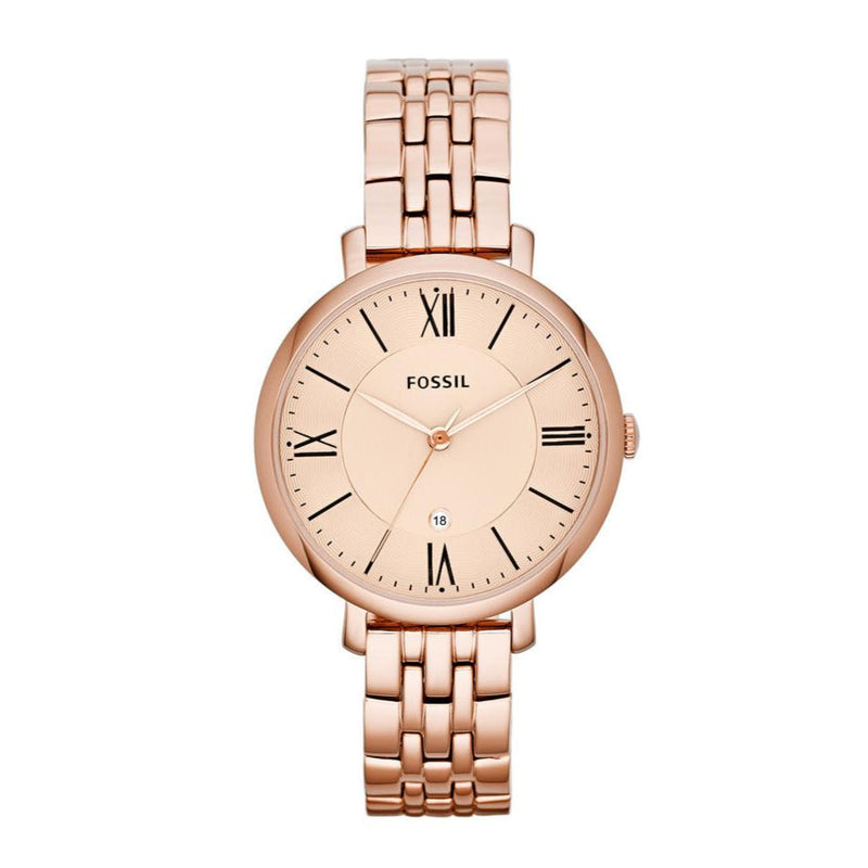 Fossil Jacqueline Quartz Rose Gold Tone Ladies Watch | ES3435