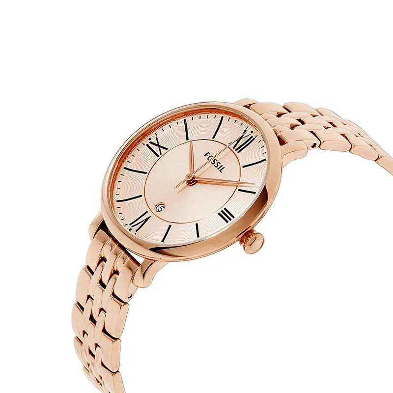 Fossil Jacqueline Quartz Rose Gold Tone Ladies Watch | ES3435