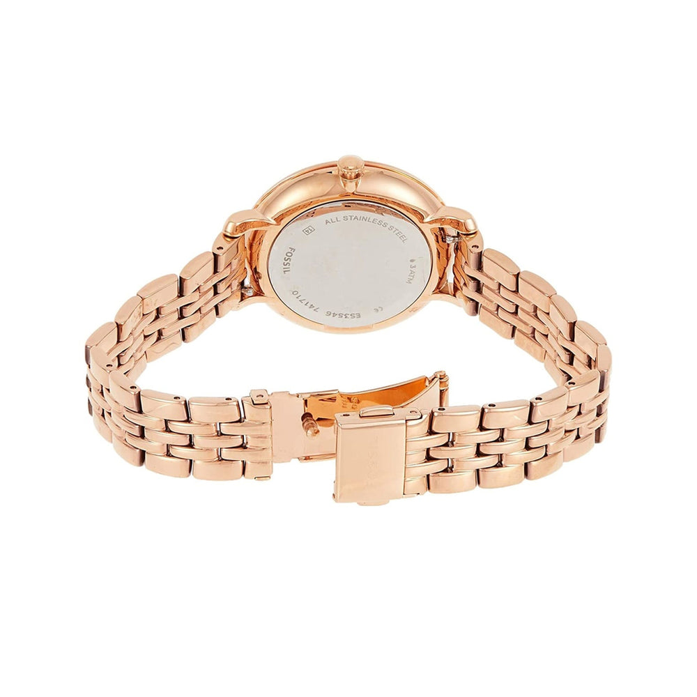 Fossil Jacqueline Rose Gold Tone Ladies Watch ES3546