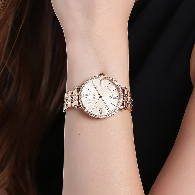 Fossil Jacqueline Rose Gold-Tone Ladies Watch | ES3546