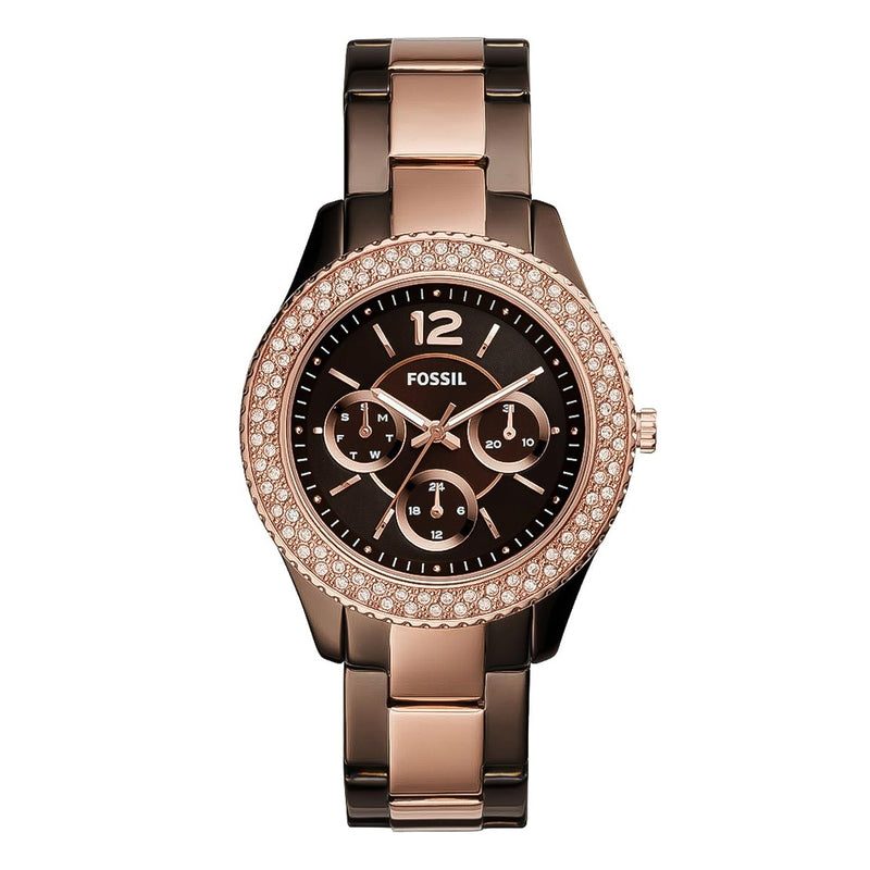 Fossil Stella Multifunction Two-Tone Brown Dial Ladies Watch | ES4079