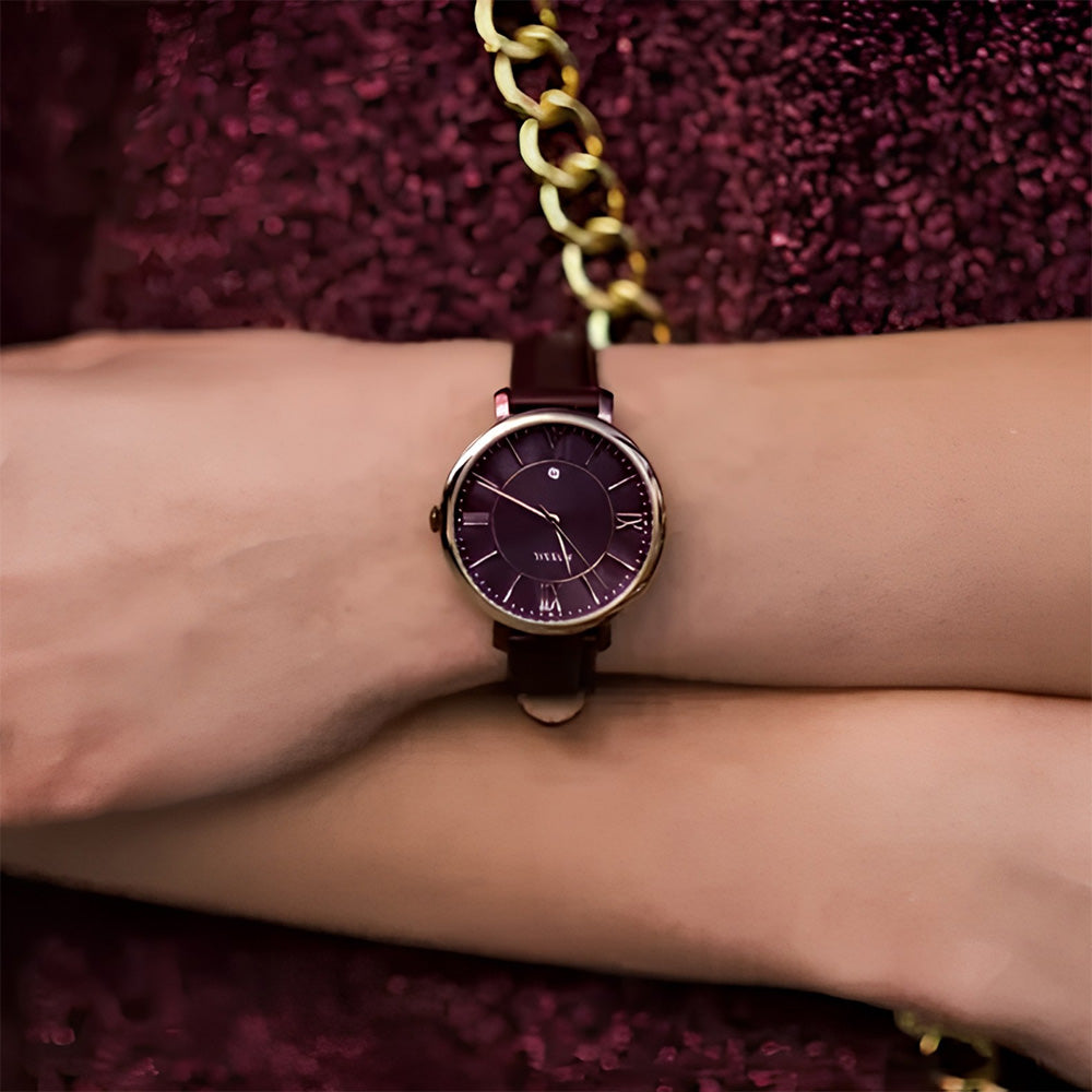 Fossil Jaqueline Maroon Dial Ladies Watch ES4099