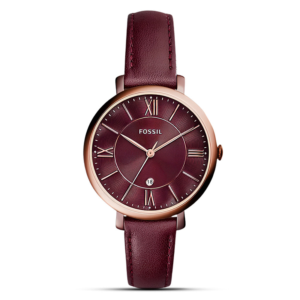 Fossil Jaqueline Maroon Dial Ladies Watch ES4099
