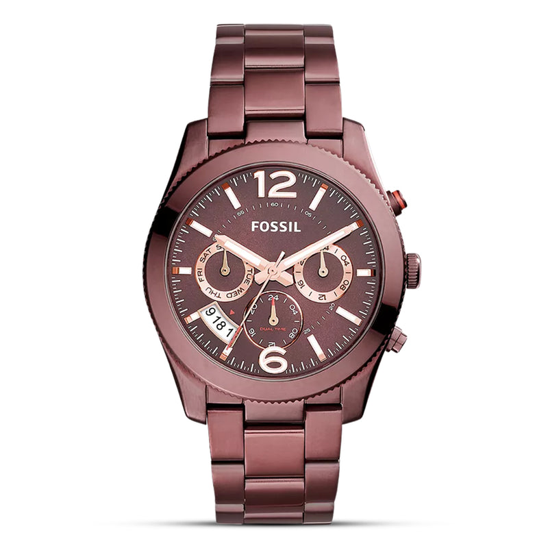 Fossil Perfect Boyfriend GMT Multifunction Maroon Dial Watch | ES4110