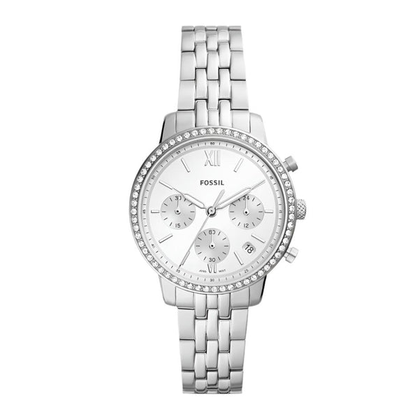 Fossil Neutra Chronograph Silver Tone Ladies Watch | ES5217