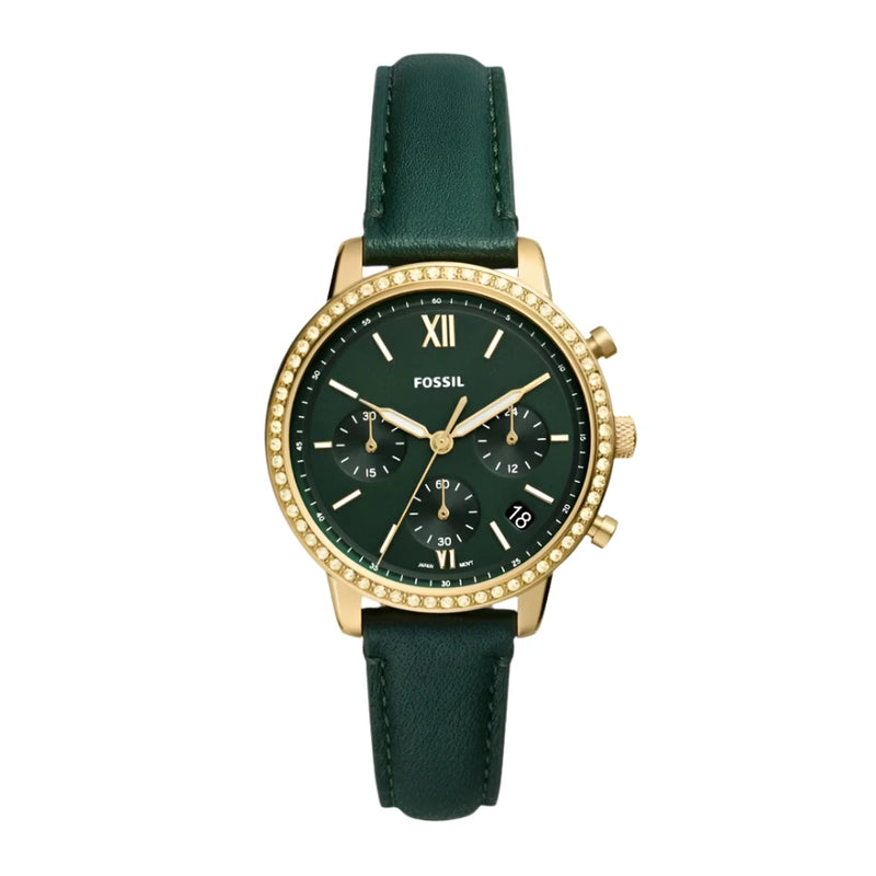 Fossil Neutra Chronograph Green Leather Strap Ladies Watch | ES5239