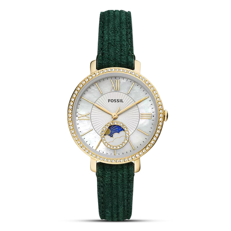 Fossil Jacqueline Moonphase White Pearl Dial Ladies Watch | ES5244