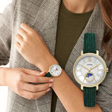 Fossil Jacqueline Moonphase White Pearl Dial Ladies Watch | ES5244