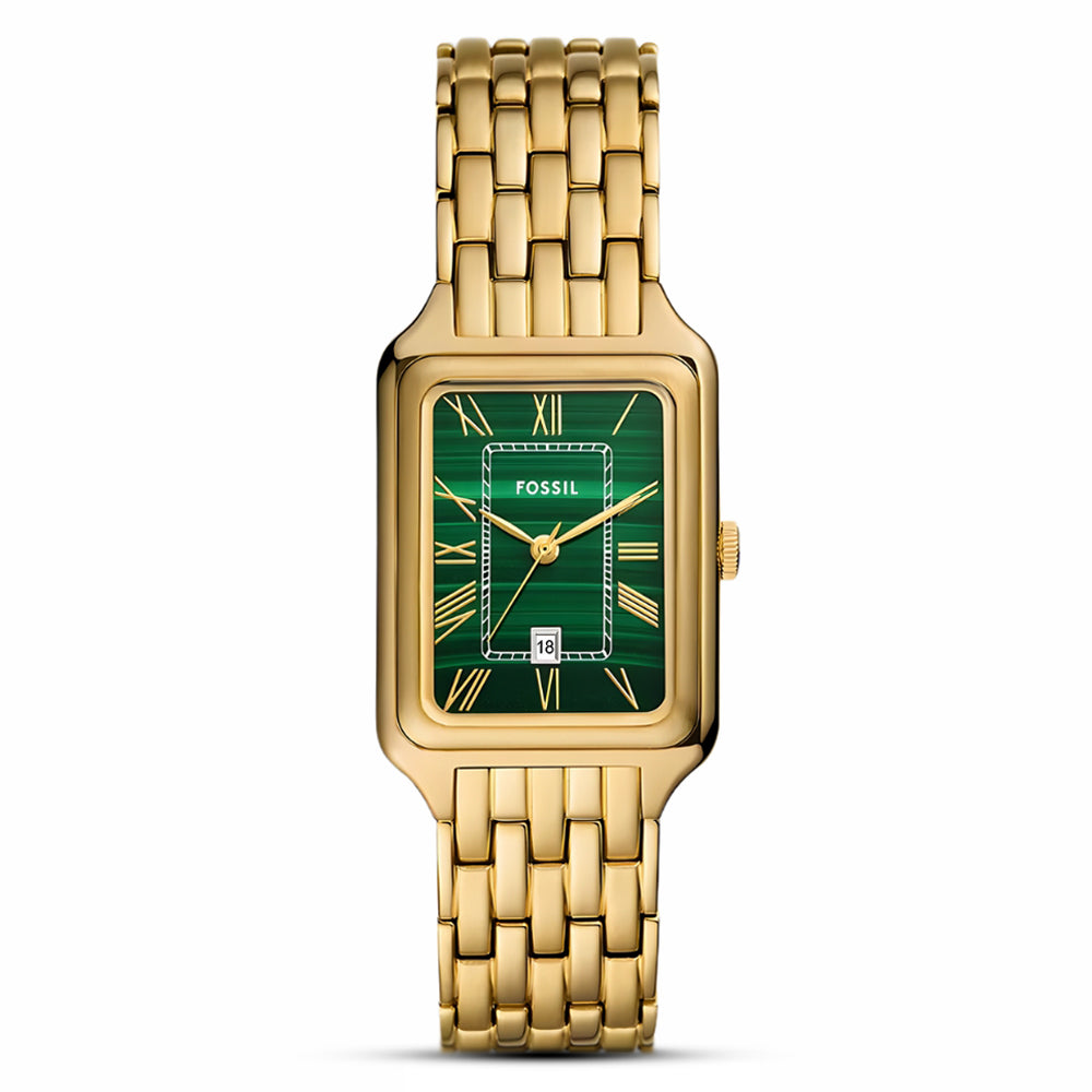 Fossil Raquel Gold Tone Green Dial Ladies  Watch ES5341