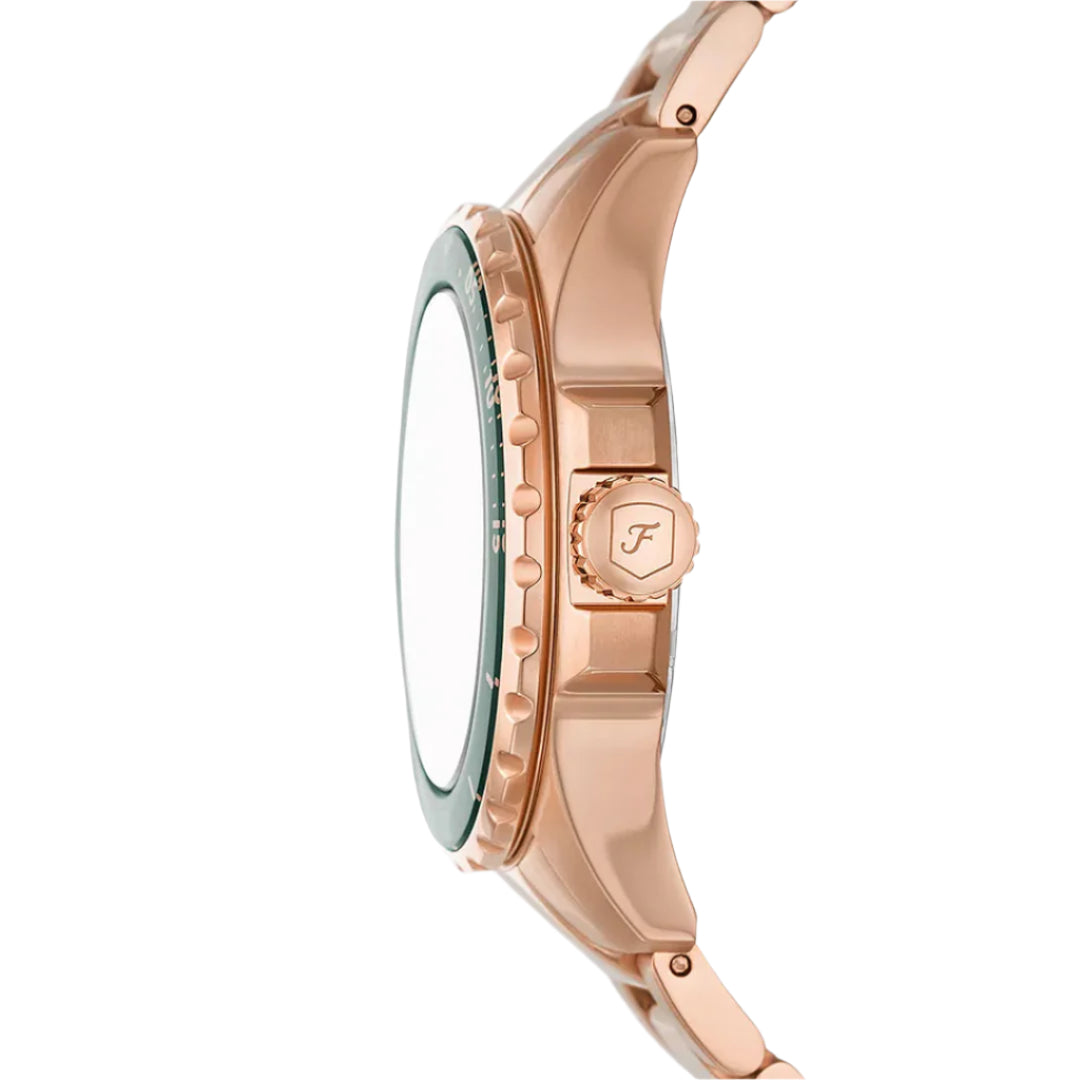 Fossil Blue Dive Rose Gold Tone Dark Green Dial Ladies Watch | ES5371