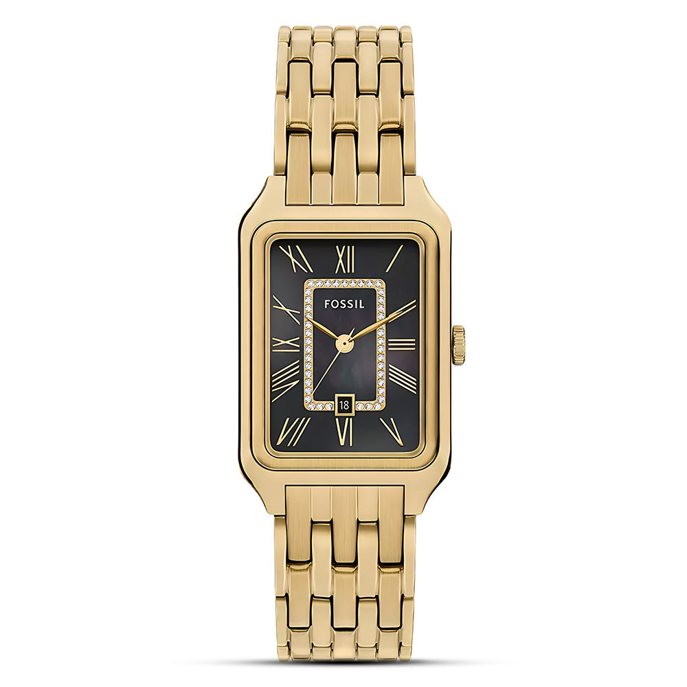 Fossil Raquel Gold Tone Black Dial Ladies Watch ES5417