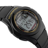 CASIO YOUTH BLACK RESIN STRAP MEN'S WATCH | F-200W-9ADF