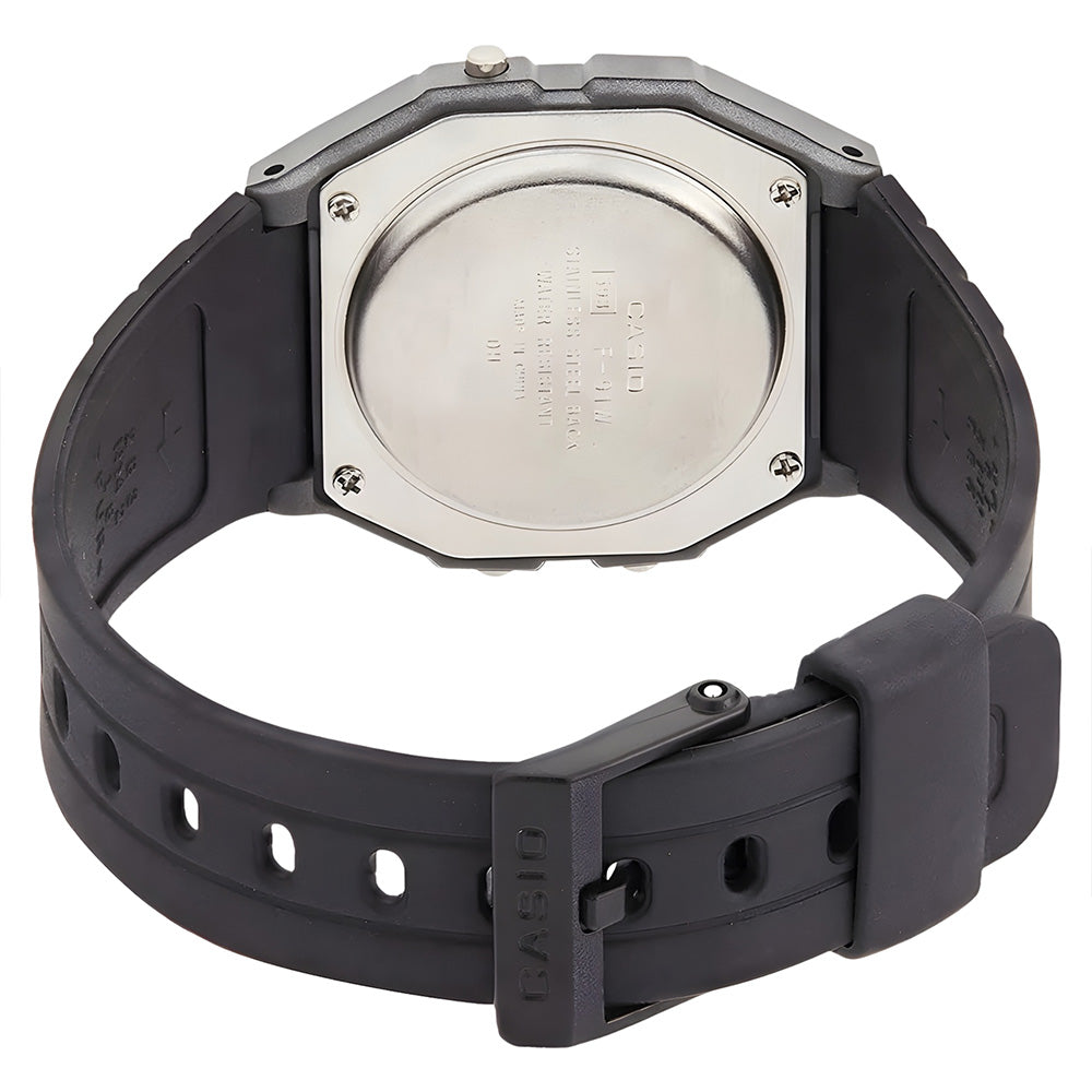 Casio Vintage Digital Grey Bezel Resin Strap Watch | F-91WM-1BDF