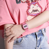 Casio Vintage Digital Transparent Pink Resin Strap Ladies Watch | F-91WS-4DF