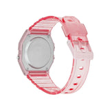 Casio Vintage Digital Transparent Pink Resin Strap Ladies Watch | F-91WS-4DF