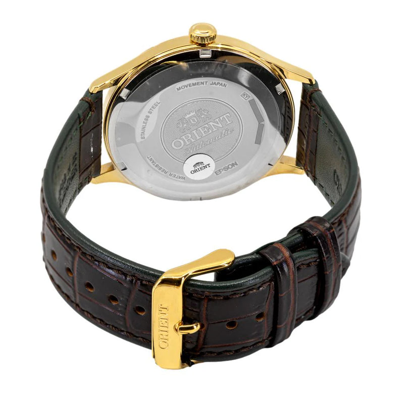 Orient "Bambino Version 4" Green Dial Gold tone Case Men's Watch | TAC08002F0