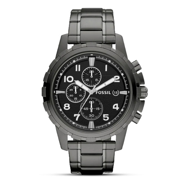 Fossil Dean Chronograph Smoke Stainless Steel Men's Watch-FS4721