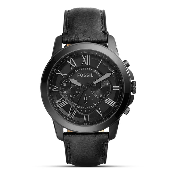 Fossil Grant Chronograph Black Leather Men's Watch| FS5132