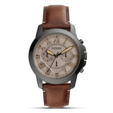 Fossil Grant Chronograph Dark Brown Leather Strap Watch | FS5214